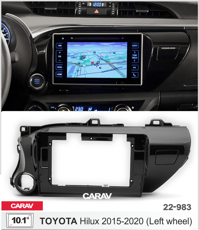 ПЕРЕХОДНАЯ РАМКА 10 дюймов на TOYOTA HILUX 2015+ 22-983 22-983