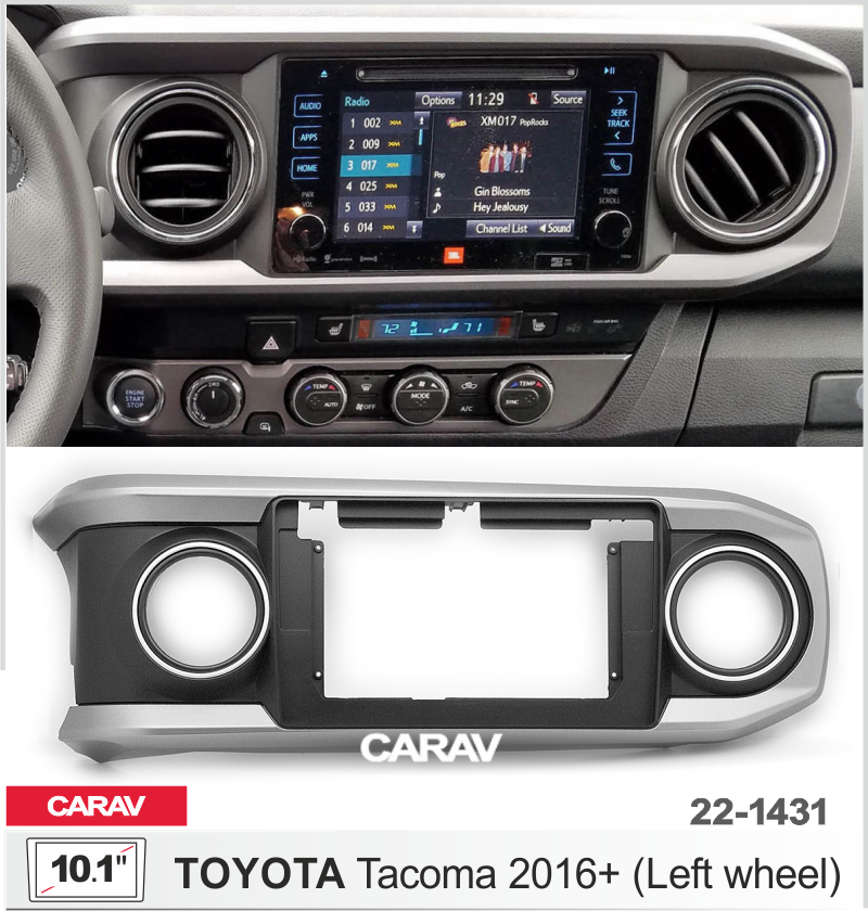 ПЕРЕХОДНАЯ РАМКА TOYOTA Tacoma 2016+ (левый руль) 10" 22-1431 22-1431