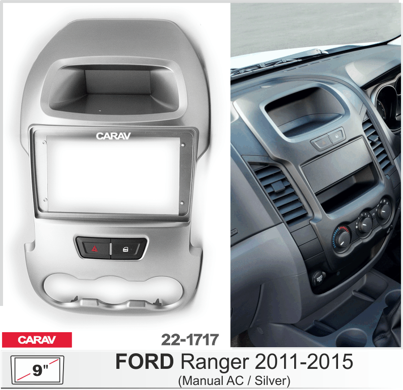 ПЕРЕХОДНАЯ РАМКА FORD Ranger 2011-2015г 9" 22-1717 22-1717