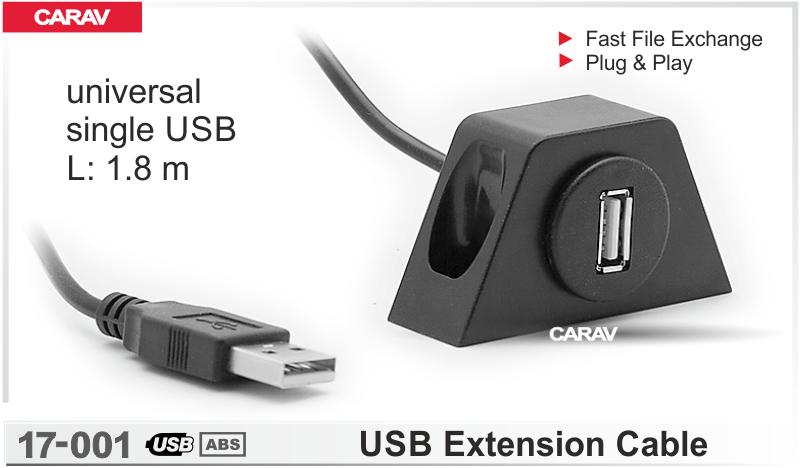 USB УДЛИНИТЕЛЬ 1ПОРТ 1.8М 17-001 17-001