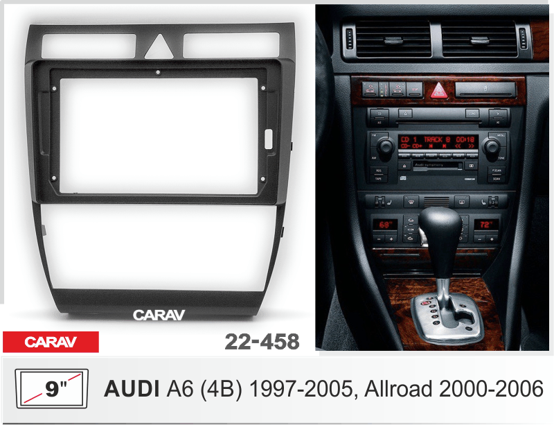 ПЕРЕХОДНАЯ РАМКА AUDI A6 (4B) 1997-2005 9 дюймов 22-458 22-458