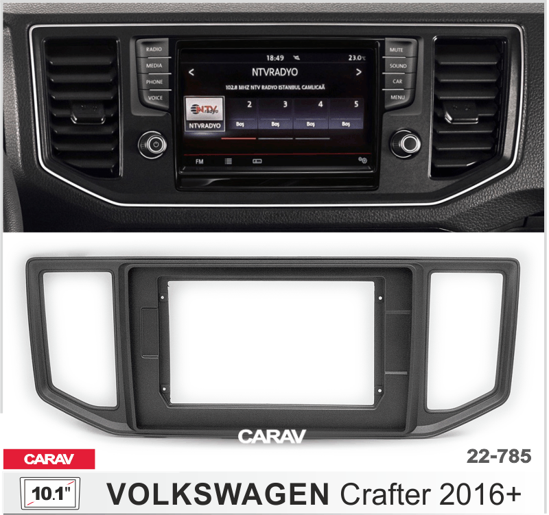 ПЕРЕХОДНАЯ РАМКА VOLKSWAGEN Crafter 2016+ 10" 22-785 22-785 ПЕРЕХОДНАЯ РАМКА VOLKSWAGEN Crafter 2016+ 10" 22-785 22-785