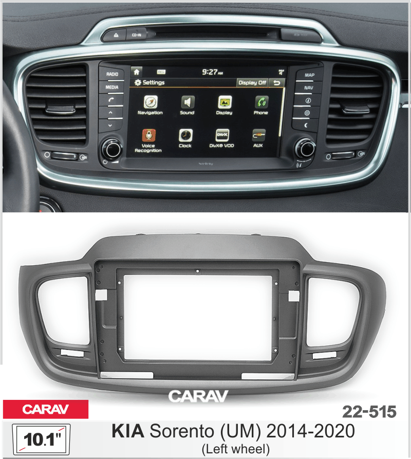 ПЕРЕХОДНАЯ РАМКА KIA SORENTO 2014+ 10 дюймов 22-515 22-515