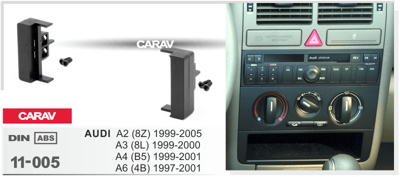 ПЕРЕХОДНАЯ РАМКА на 1-DIn AUDI A2 (8Z) 1999-2005, A3 (8L) 1999 11-005