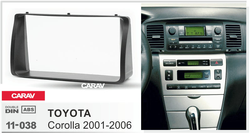 ПЕРЕХОДНАЯ РАМКА CARAV 2-DIN TOYOTA Corolla 2001-06 11-038 ПЕРЕХОДНАЯ РАМКА CARAV 2-DIN TOYOTA Corolla 2001-06 11-038