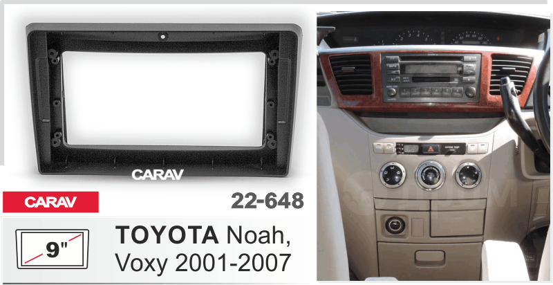 РАМКА ДЛЯ ANDROID МАГНИТОЛЫ 9 дюймов на TOYOTA Noah, Voxy 2001-2007 CARAV 22-648 22-648