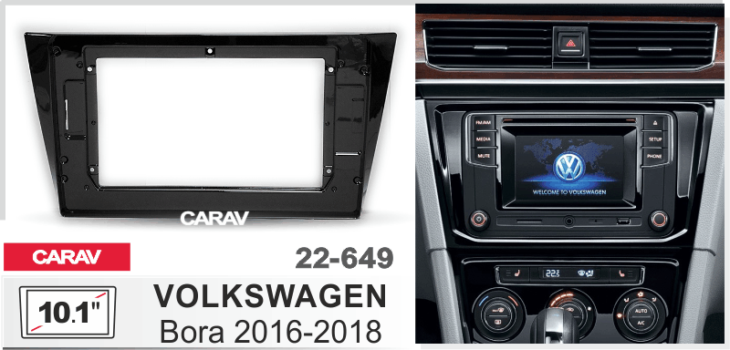 ПЕРЕХОДНАЯ РАМКА на VOLKSWAGEN Bora 2016+ 10 дюймов 22-649 22-649