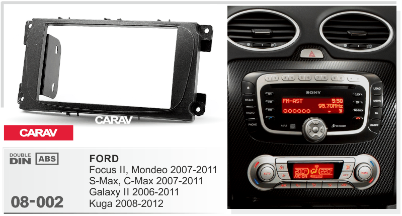 ПЕРЕХОДНАЯ РАМКА 2DIN FORD FOCUS.MONDEO 2007-2011 08-002 08-002