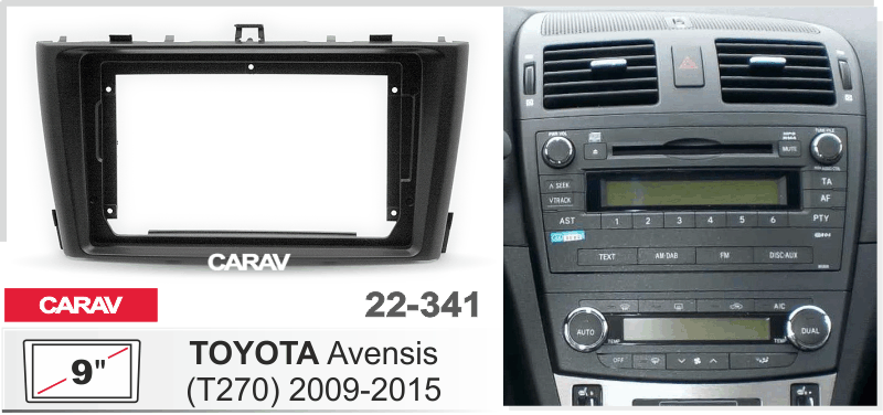 ПЕРЕХОДНАЯ РАМКА TOYOTA AVENSIS (T270) 2009-15 9" 22-341 22-341 ПЕРЕХОДНАЯ РАМКА TOYOTA AVENSIS (T270) 2009-15 9" 22-341 22-341