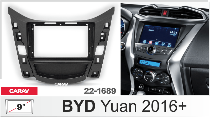 ПЕРЕХОДНАЯ РАМКА BYD Yuan 2016+ 9" 22-1689 22-1689