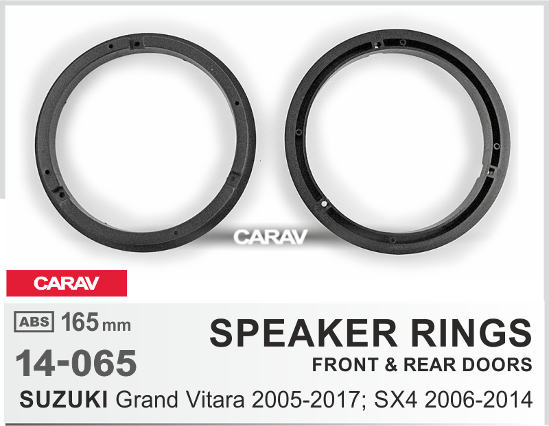 Проставочные кольца на SUZUKI Grand Vitara 2005-2017; SX4 2006-2014 (Front-Rear / 6.5") CARAV 14-065 14-065 Проставочные кольца на SUZUKI Grand Vitara 2005-2017; SX4 2006-2014 (Front-Rear / 6.5") CARAV 14-065 14-065