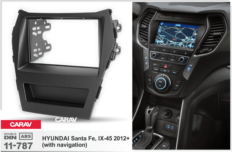 ПЕРЕХОДНАЯ РАМКА 2-DIN на HYUNDAI Santa Fe, IX-45 2012+ (with navigation) CARAV 11-787 11-787
