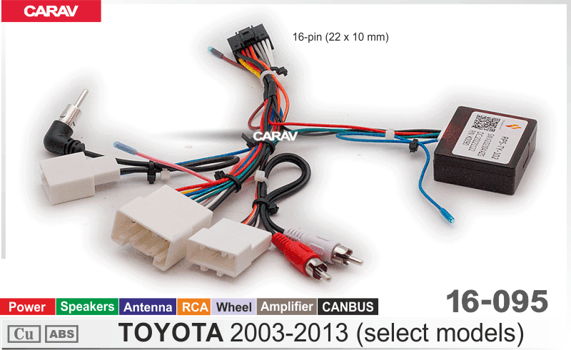 Комплект проводов на TOYOTA 2003-2013г CANBUS 16-095 (Simple Soft) 16-095