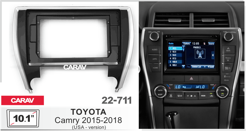 ПЕРЕХОДНАЯ РАМКА на TOYOTA Camry 2015+ 10" 22-711 22-711