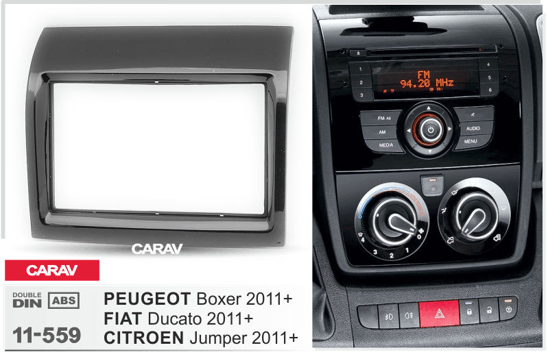 ПЕРЕХОДНАЯ РАМКА CARAV 11-559: 2-DIN на PEUGEOT Boxer 2011+ / FIAT Ducato 2011+ / CITROEN Jumper, Re 11-559 ПЕРЕХОДНАЯ РАМКА CARAV 11-559: 2-DIN на PEUGEOT Boxer 2011+ / FIAT Ducato 2011+ / CITROEN Jumper, Re 11-559