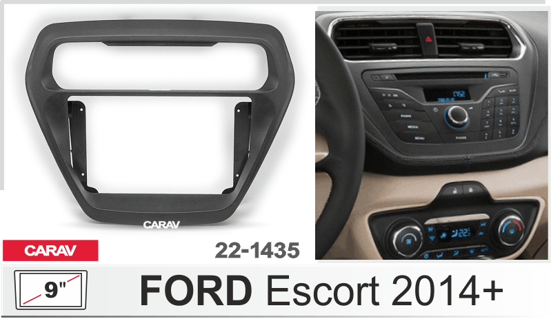 ПЕРЕХОДНАЯ РАМКА FORD Escort 2014+ 9" 22-1435 22-1435