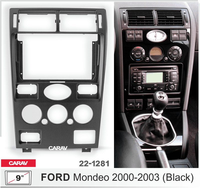 ПЕРЕХОДНАЯ РАМКА FORD MONDEO 2000-2003 ЧЕРНАЯ 9" 22-1281 22-1281