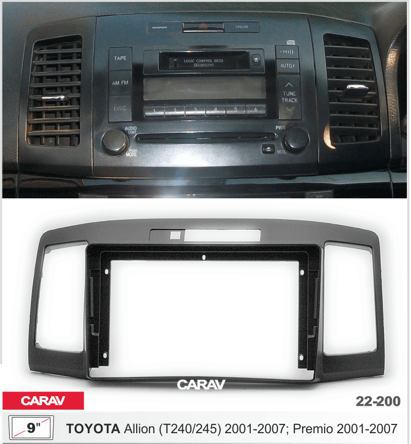 ПЕРЕХОДНАЯ РАМКА TOYOTA Allion / Premio 2001-07г 9" 22-200 22-200